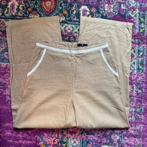7 For All Mankind Tan Wide Leg Pants